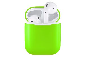 Чехол силиконовый для Airpods 2 (ярко - зеленый)