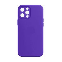 Чехол силиконовый с защитой камеры для Apple iPhone 15 Pro Max (фиолетовый)