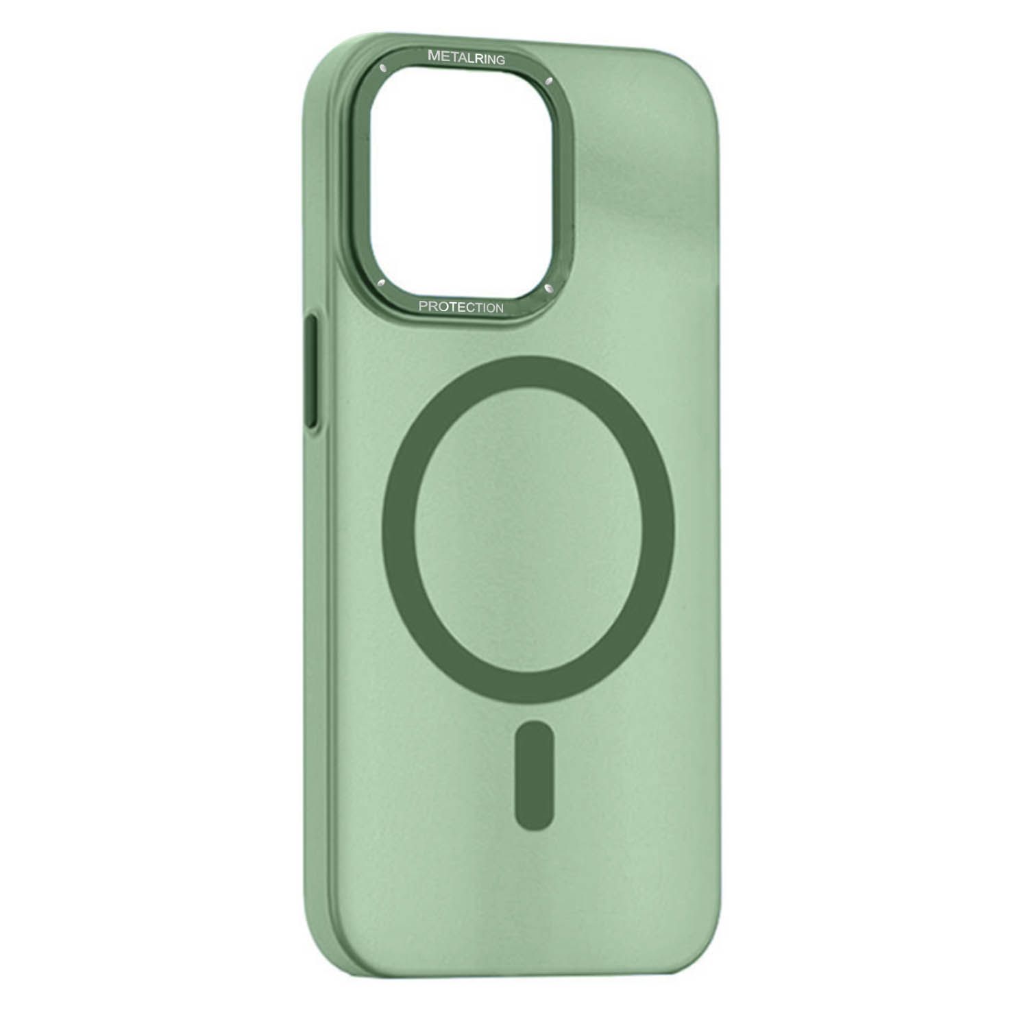 Матовый чехол Apple iPhone 14 с металлической окантовкой с MagSafe (зеленый)