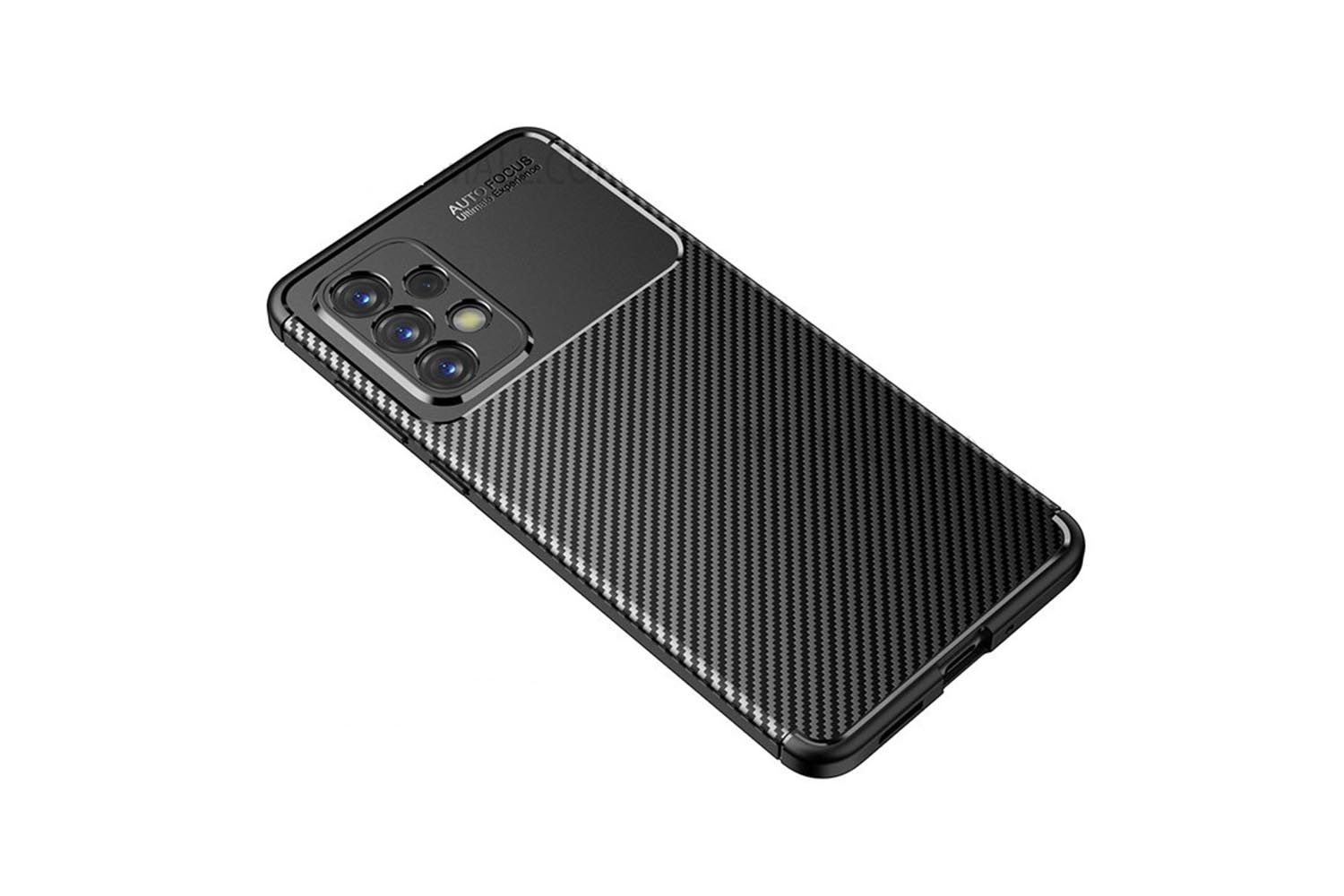 Силиконовый чехол кейс карбон Samsung Galaxy A73 (черный)
