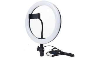 Кольцевая светодиодная лампа Ring Fill Light с держателем для телефона, диаметр 26см (белый)