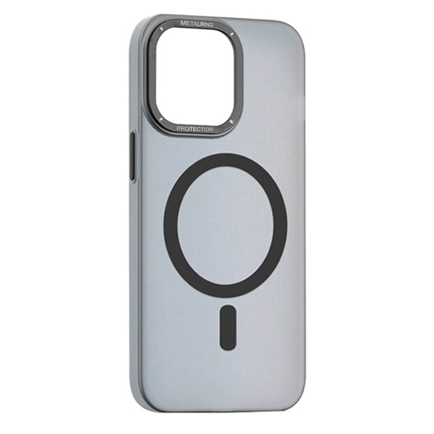 Матовый чехол Apple iPhone 14 Pro Max с металлической окантовкой с MagSafe (черный)