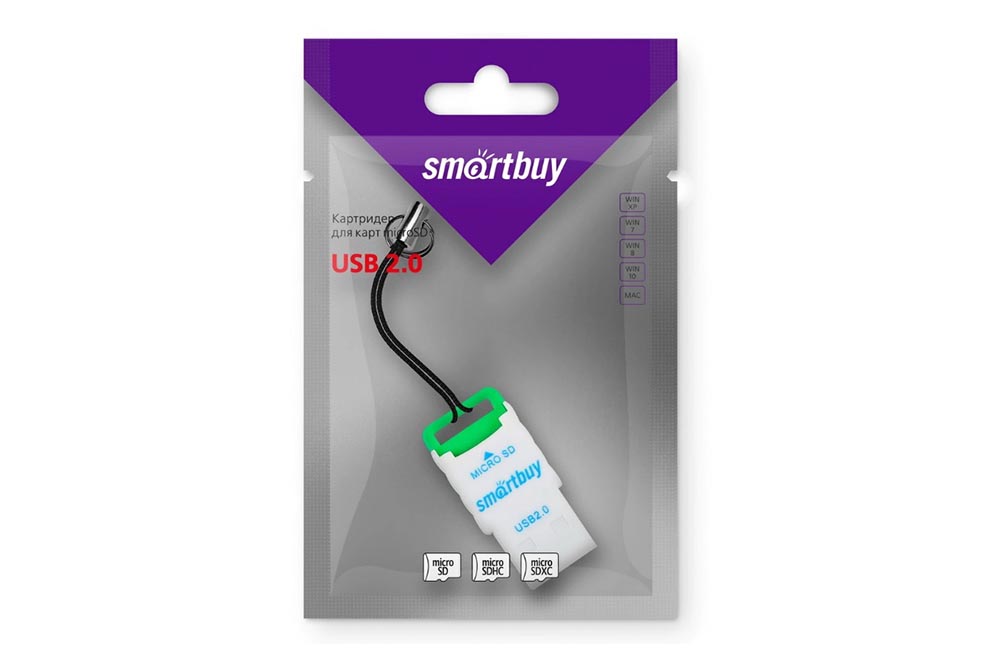 Картридер Smartbuy MicroSD (SBR-707-G) (зелёный)