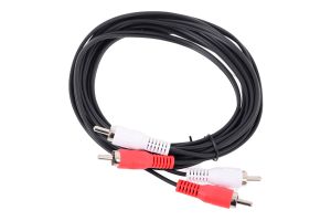 Кабель соединительный TELECOM 2xRCA (M) / 2xRCA (M), чёрный, 3 м.