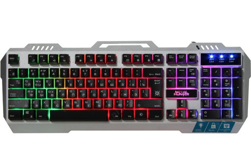 Клавиатура проводная игровая DEFENDER Metal Hunter GK-140L RGB (черный)