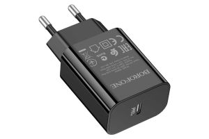 Сетевое зарядное устройство Borofone BA65A PD20W с выходом Type-C (черный)