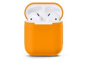 Чехол силиконовый для Airpods 2 (оранжевый)