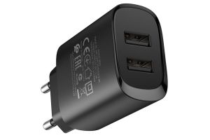 Сетевое зарядное устройство BOROFONE BN2, 2100mA, 2USB с кабелем USB-Micro  (черный)