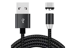 Кабель USB - Type-C RadboX магнитный в тканевой оплетке, 1м (черный)