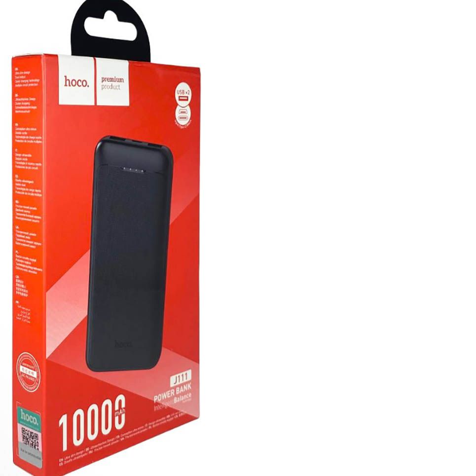 Внешний аккумулятор HOCO J111 Smart charge, 10000мАч (черный)