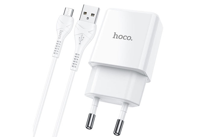 Сетевое зарядное устройство HOCO N9 Especial с кабелем MicroUSB, 2.1A (белый)