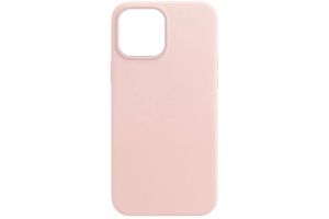 Чехол кожаный для Apple IPhone 14 Pro Leather Case с MagSafe (пудровый)