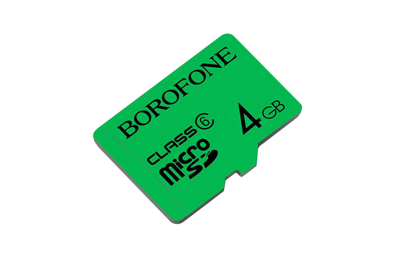 Карта памяти MicroSD BOROFONE 4GB (зеленый)
