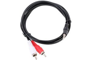 Кабель соединительный TELECOM 3.5 Jack (M) / 2xRCA (M), стерео, аудио, 1.5 м.