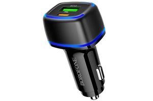 Автомобильное зарядное устройство Borofone BZ14A Mercury, 1 USB 3.0, Type-C, 3.0A (черный)