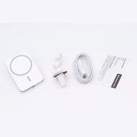 Автомобильный держатель магнитный с беспроводной зарядкой 15W MagSafe для Apple iPhone (белый)