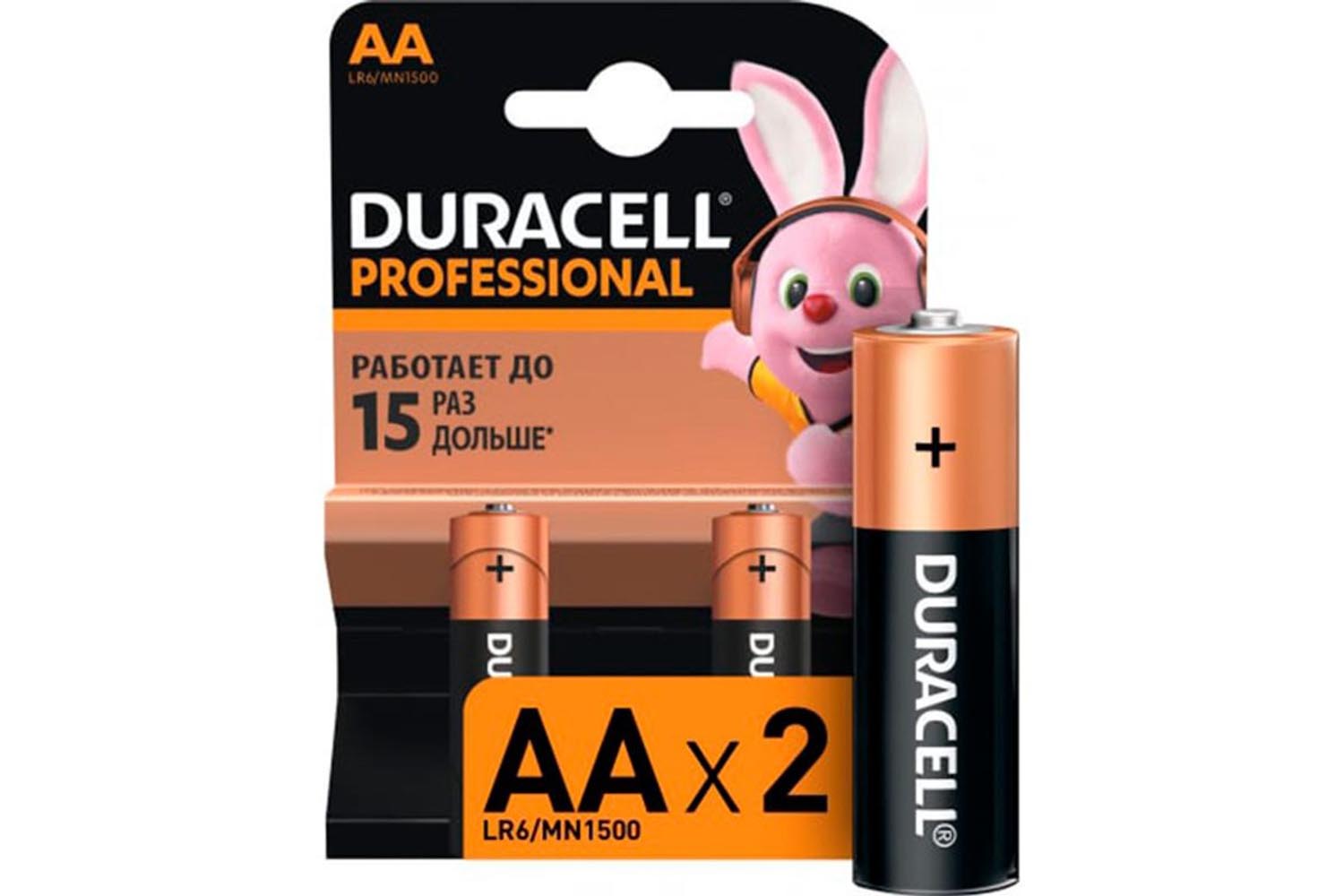 Элемент питания DURACELL LR6 AA BL2 PROFESSIONAL (цена указана за один элемент)