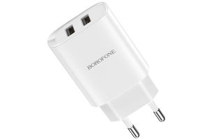 Сетевое зарядное устройство BOROFONE BN2, 2 USB, 2100mA (белый)