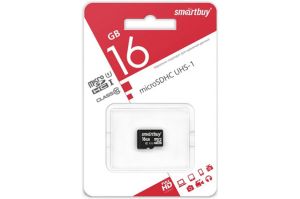 Карта памяти microSDHC 16Gb SmartBuy, LE, Class10, без адаптера