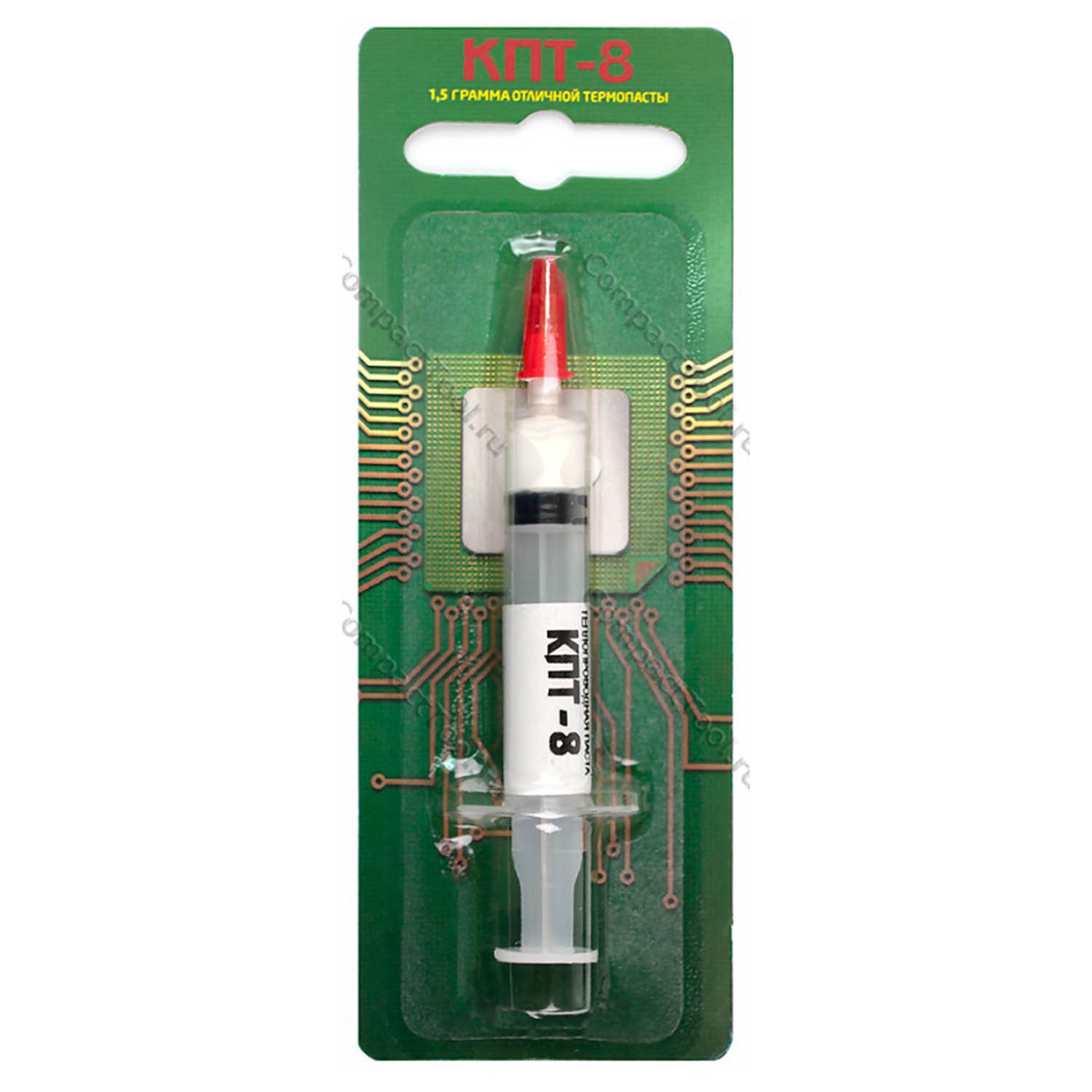 Термопаста КПТ-8 кремнийорганическая на основе оксида цинка, 1.5 г, шприц