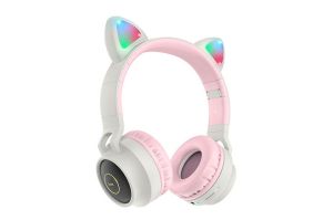 Наушники полноразмерные Bluetooth HOCO W27 Cat ear wireless (серый)