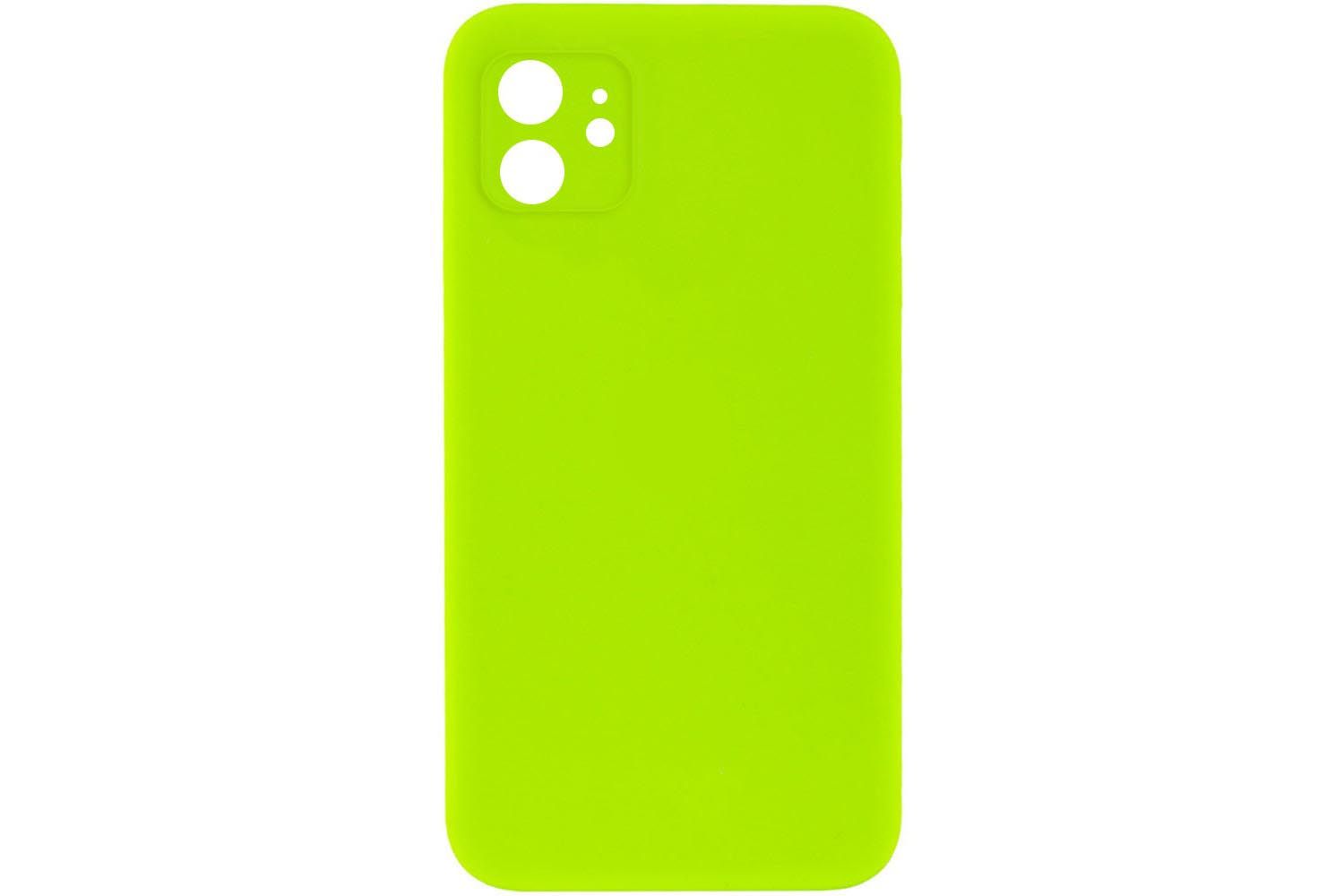 Чехол силиконовый с защитой камеры для Apple iPhone 11 (ярко - зеленый)