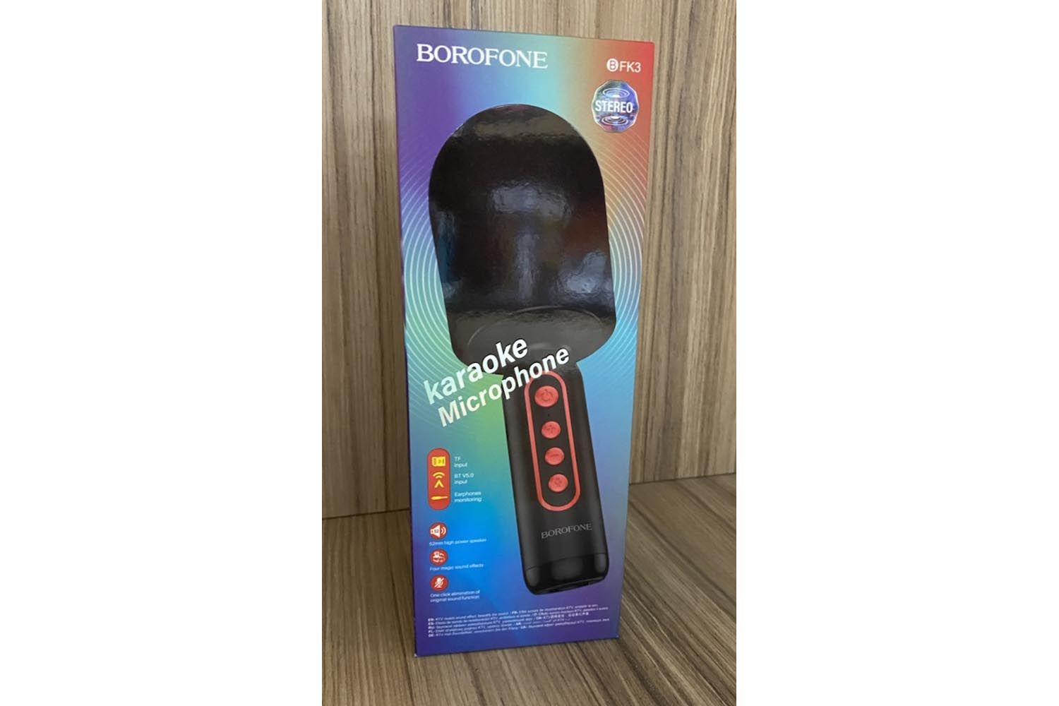 Беспроводной Bluetooth-микрофон BOROFONE BFK3 для караоке (черный)