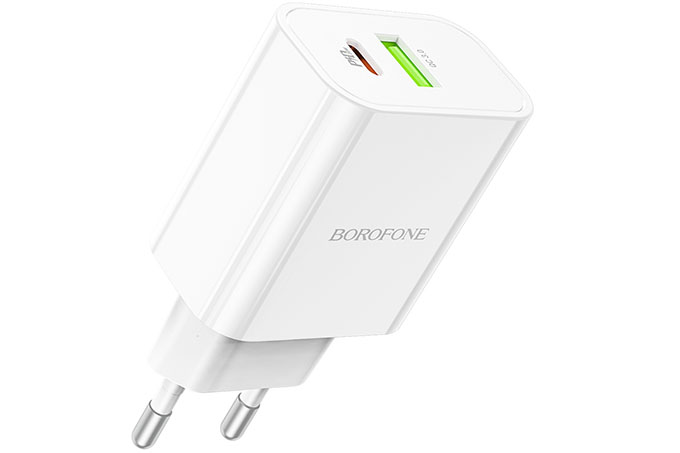 Сетевое зарядное устройство Borofone BA55A Crown, 1 USB, Type-C, PD20W+ QC3.0 (белый)