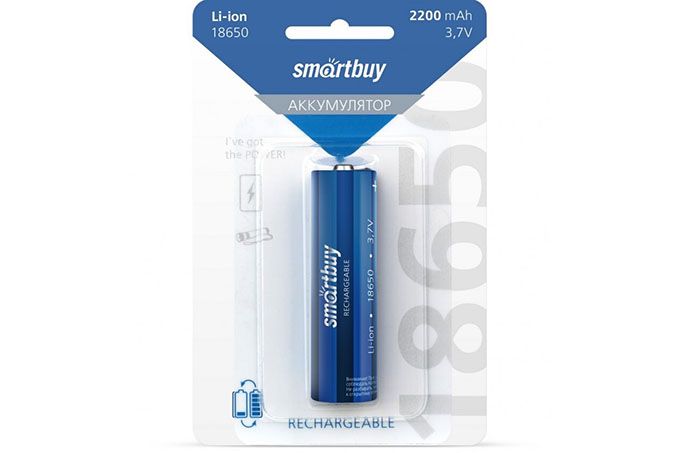 Аккумулятор Smartbuy LI18650-2200 mAh (1 бл)