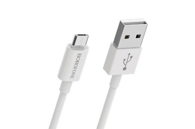 Кабель USB - MicroUSB BOROFONE BX22 Bloom, 1м (белый)