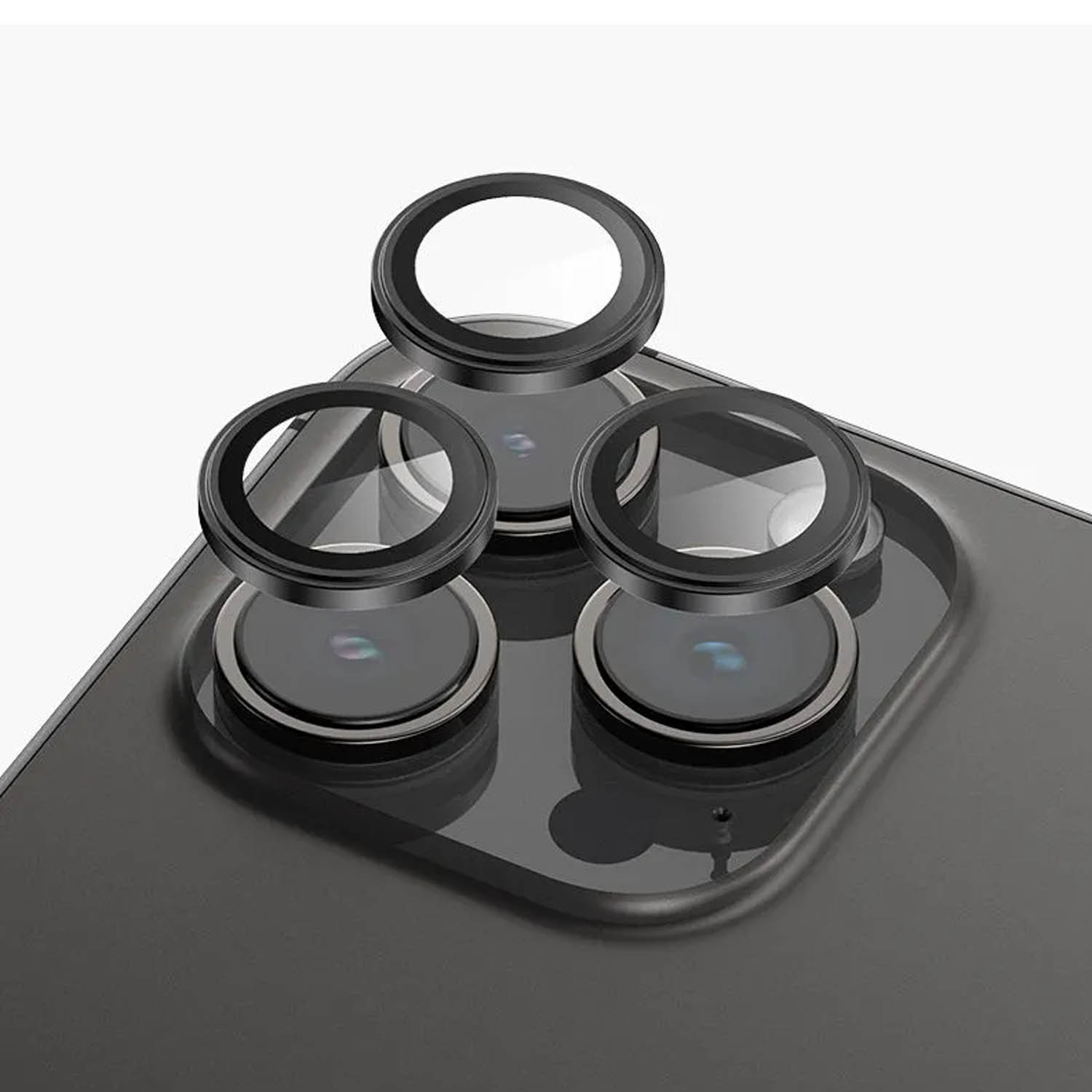 Защитные линзы для камеры Apple iPhone 15 Pro, iPhone 15 Pro Max (черный) 