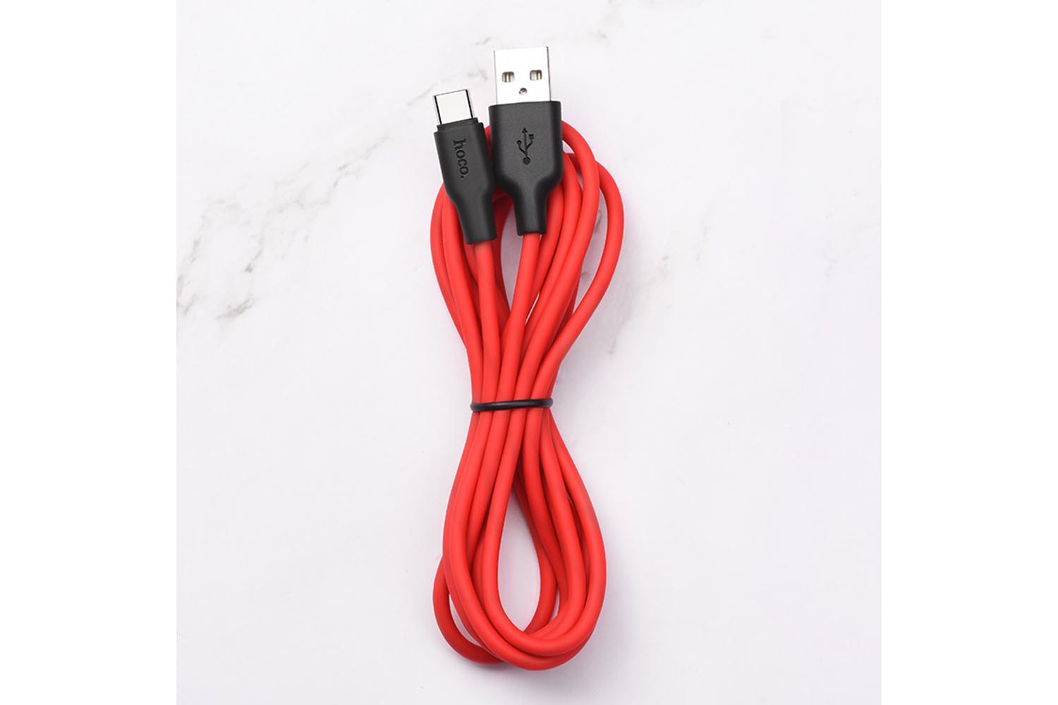 Кабель USB - Type-C HOCO X21 Plus Silicone (черный-красный)