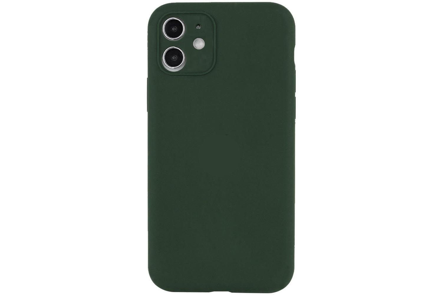 Чехол силиконовый с защитой камеры для Apple iPhone 11 (темно - зеленый)