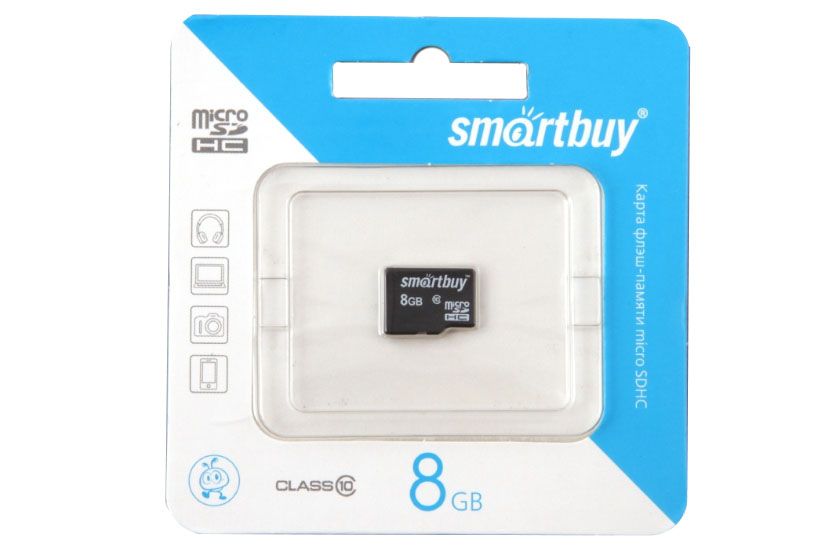 Карта памяти MicroSD 8GB SmartBuy Class 10 без адаптера