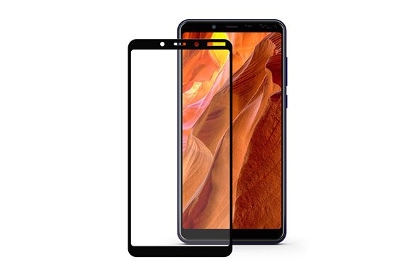 Противоударное стекло LEIWEI для дисплея Nokia 3.1 Plus тех.упаковка (черный)