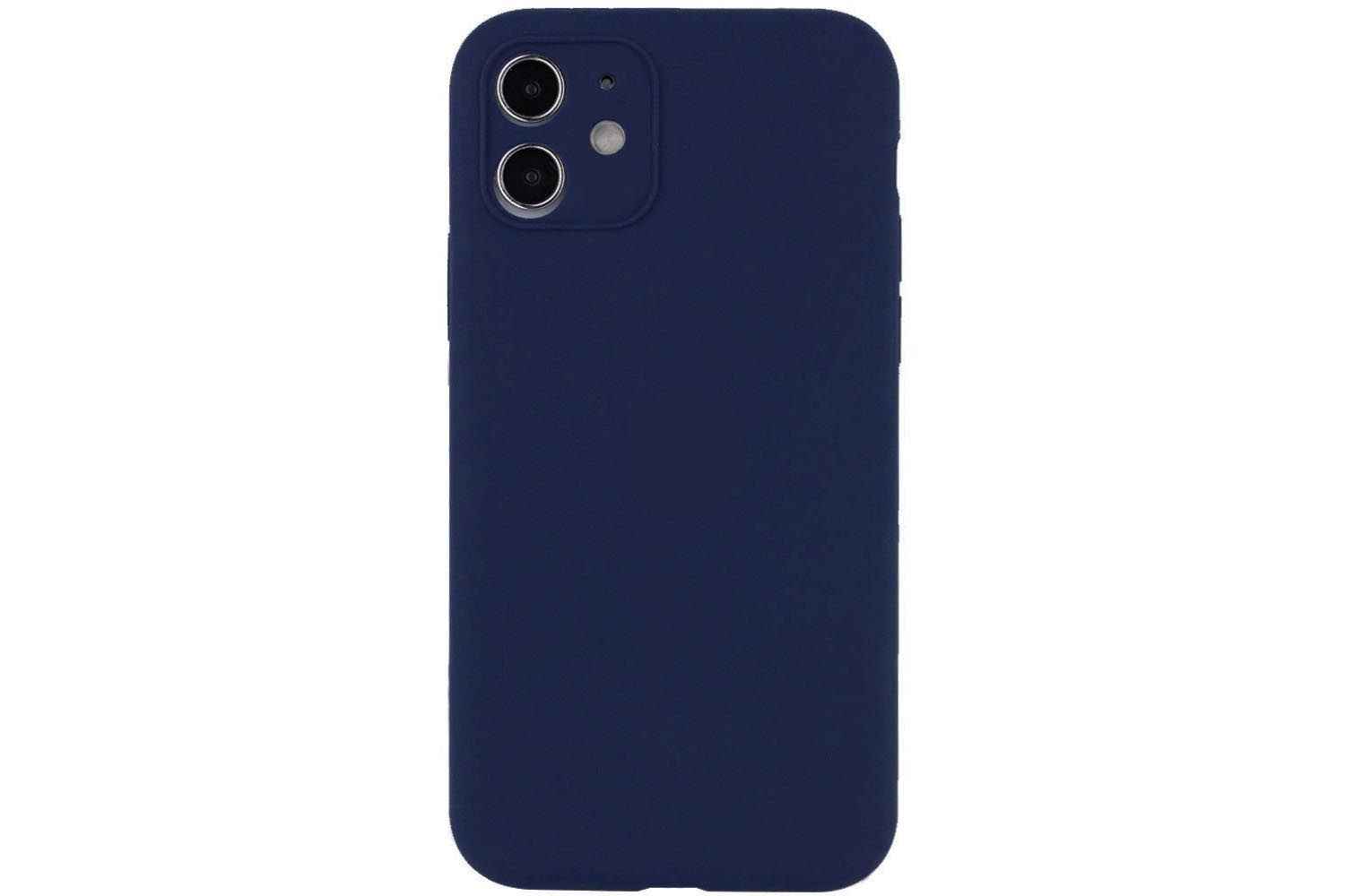 Чехол силиконовый с защитой камеры для Apple iPhone 12 (синий)