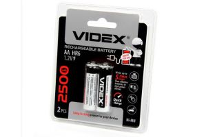 Аккумулятор VIDEX HR6/AA 2500mAh 2BL (LSD, низк. саморазряд)