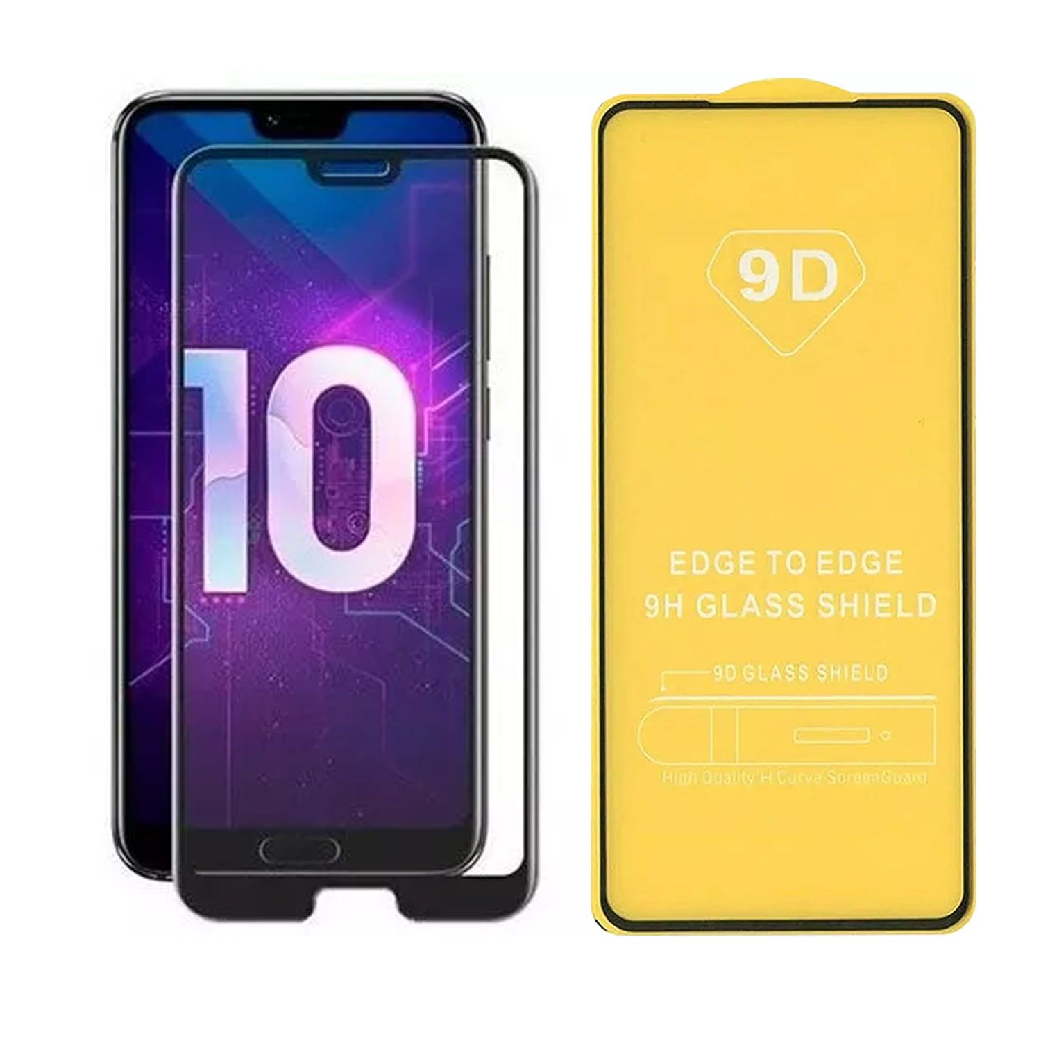 Противоударное стекло LEIWEI для дисплея Huawei Honor 10, Honor 10 Premium 9D тех.упаковка (черный)