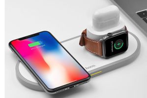 Беспроводное зарядное устройство HOCO CW21 Wisdom для смартфонов, Apple Watch и Airpods 2A