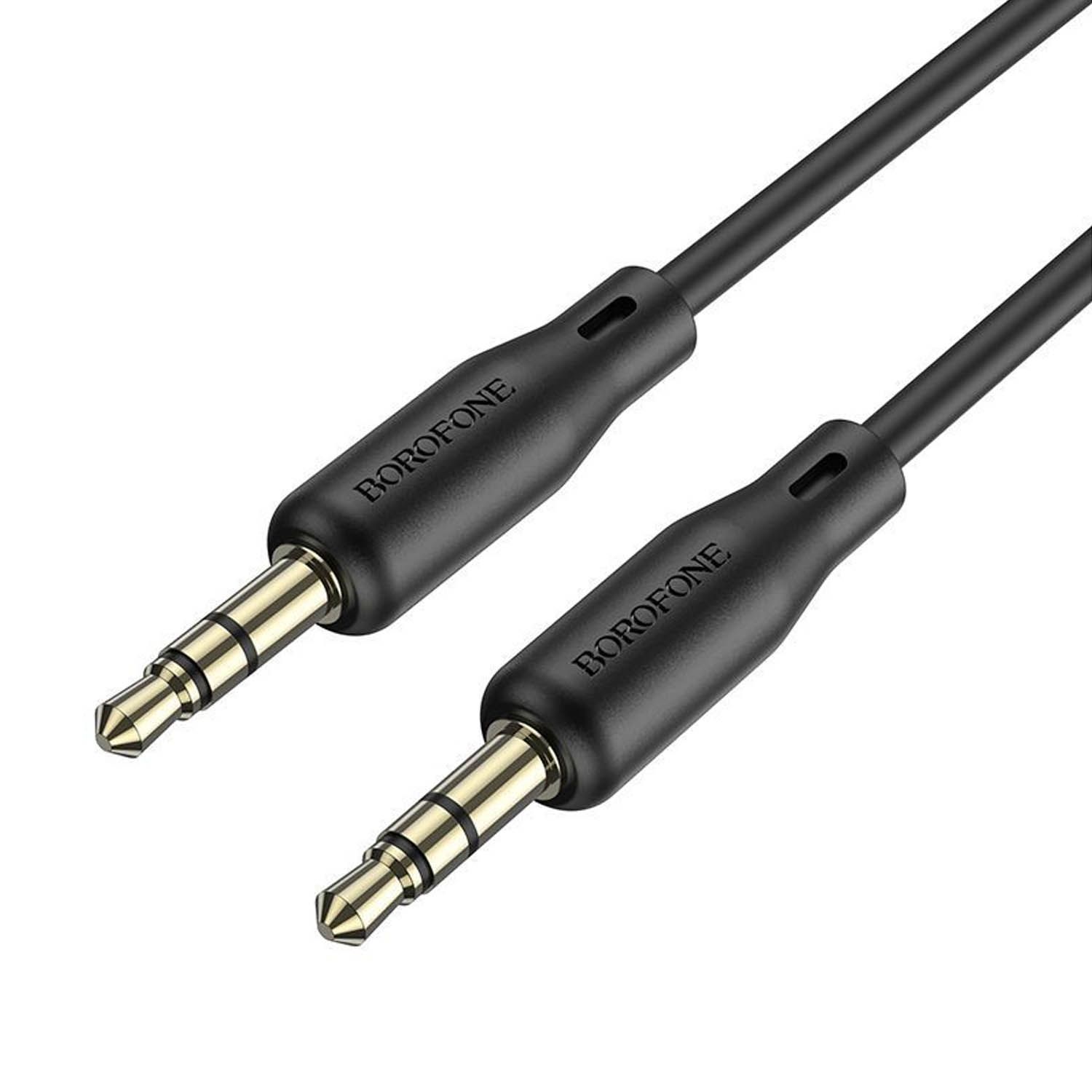 AUX Кабель 3.5mm BOROFONE BL18 Silicone audio cable 1 метр (черный)