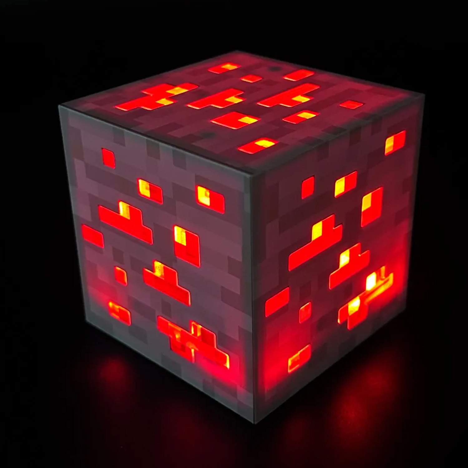 Светильник настольный Блок красной пыли, Майнкрафт (серый, красный)