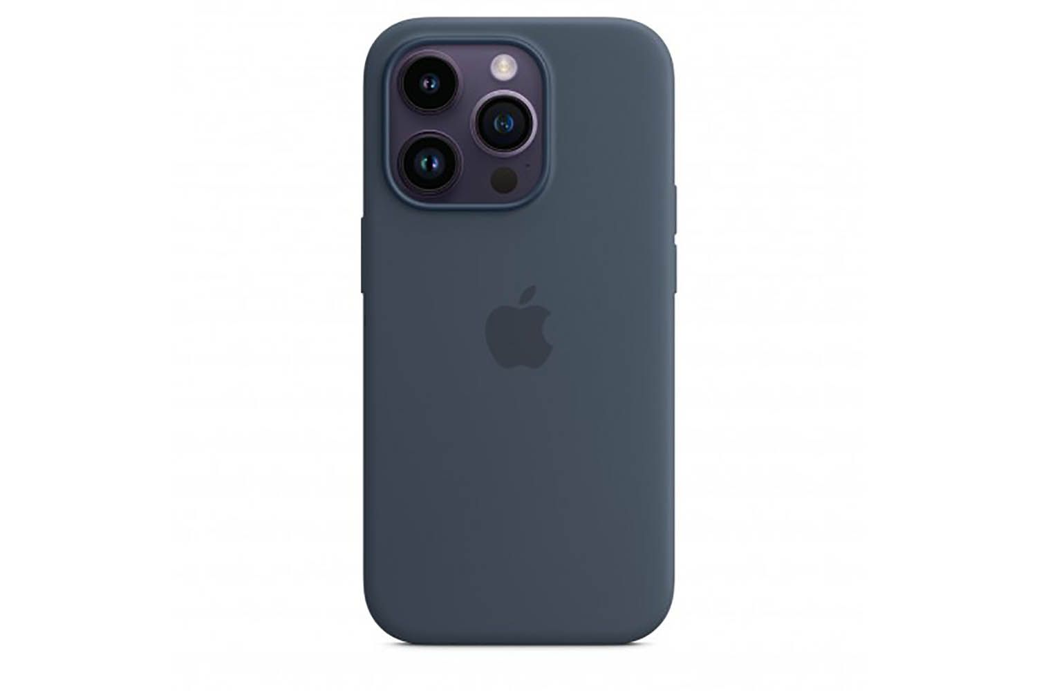 Кожаный чехол для Apple iPhone 14 Pro с MagSafe (синий)