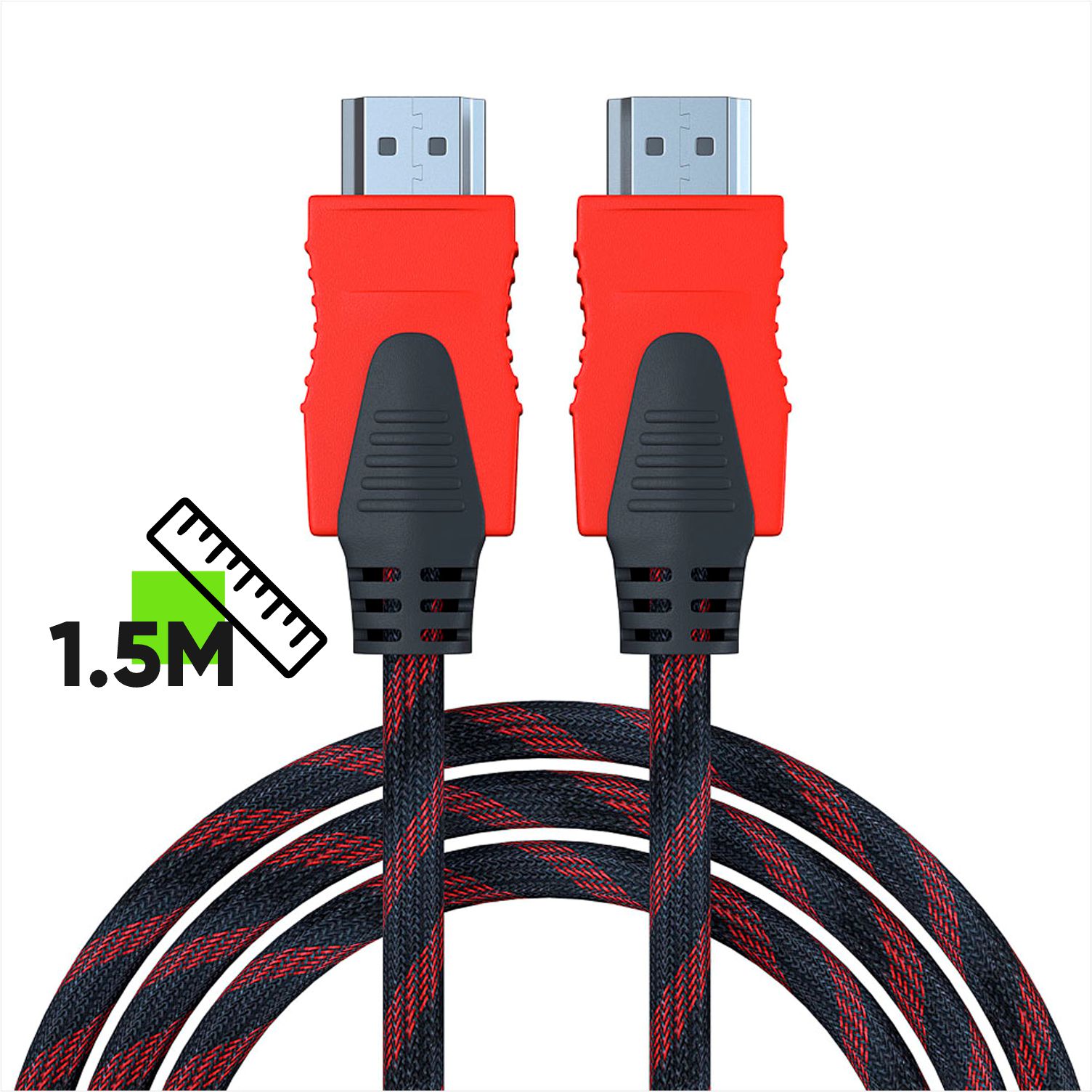 Кабель HDMI-HDMI 1.5 метра, в оплётке