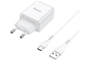 Сетевое зарядное устройство HOCO N2 Vigour, 1 USB, 2100mA с кабелем Type-C (белый)