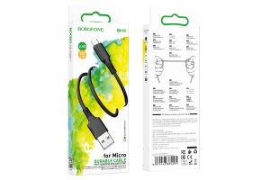 Кабель USB - MicroUSB BOROFONE BX80, 1м (черный)