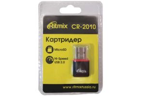 Картридер RITMIX CR-2010 USB 2.0, MicroSD (черный)