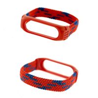 Нейлоновый ремешок для Xiaomi Mi Band 3,4,5,6 Nylon Loop M (синий,красный)