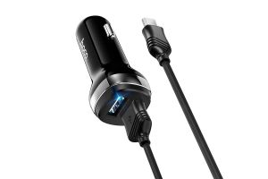 Автомобильное зарядное устройство HOCO Z40 2USB 2.4A с кабелем MicroUSB (черный)