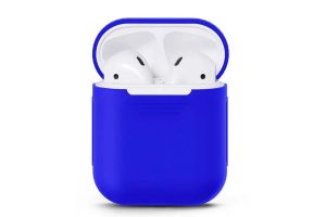 Чехол силиконовый для Airpods 2 (ярко - синий)