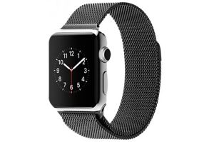 Ремешок металлический магнитный миланская петля Apple Watch 38mm, 40mm, 41mm (черный)